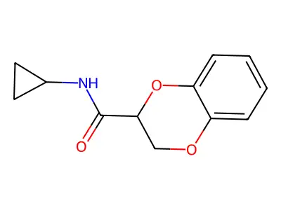N-cyclopropyl-2,3-dihydro-1,4-benzodioxine-2-carboxamide structure