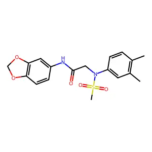 N-(1,3-benzodioxol-5-yl)-2-(3,4-dimethyl-N-methylsulfonylanilino)acetamide structure