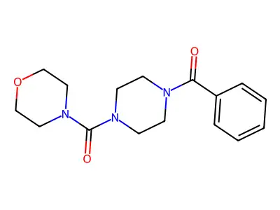 Morpholin-4-yl 4-(phenylcarbonyl)piperazinyl ketone structure