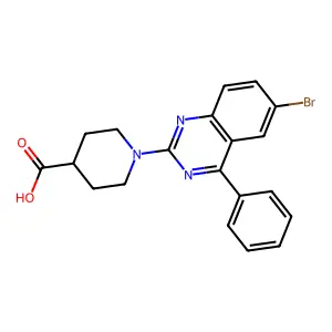 1-(6-Bromo-4-phenylquinazolin-2-yl)piperidine-4-carboxylic acid structure