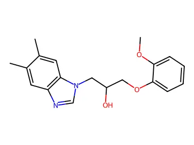1-(5,6-Dimethylbenzimidazol-1-yl)-3-(2-methoxyphenoxy)propan-2-ol structure