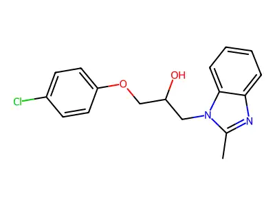 1-(4-Chloro-phenoxy)-3-(2-methyl-benzoimidazol-1-yl)-propan-2-ol structure