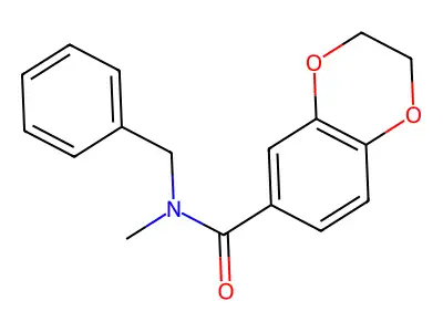 N-benzyl-N-methyl-2,3-dihydro-1,4-benzodioxine-6-carboxamide structure