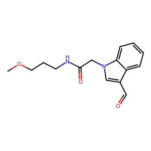 2-(3-formyl-1H-indol-1-yl)-N-(3-methoxypropyl)acetamide structure