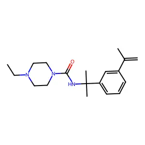 4-ethyl-N-[2-(3-prop-1-en-2-ylphenyl)propan-2-yl]piperazine-1-carboxamide structure
