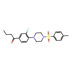 1-{3-Fluoro-4-[4-(toluene-4-sulfonyl)-piperazin-1-yl]-phenyl}-butan-1-one structure