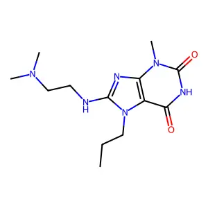 8-((2-(dimethylamino)ethyl)amino)-3-methyl-7-propyl-1H-purine-2,6(3H,7H)-dione structure