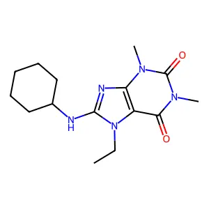 8-(cyclohexylamino)-7-ethyl-1,3-dimethyl-1H-purine-2,6(3H,7H)-dione structure