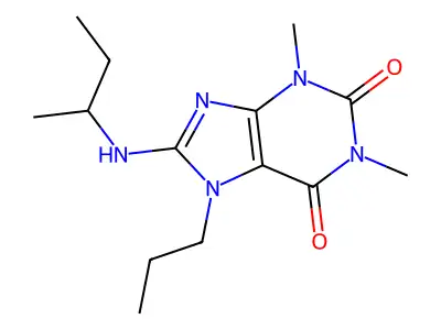8-(sec-butylamino)-1,3-dimethyl-7-propyl-1H-purine-2,6(3H,7H)-dione structure