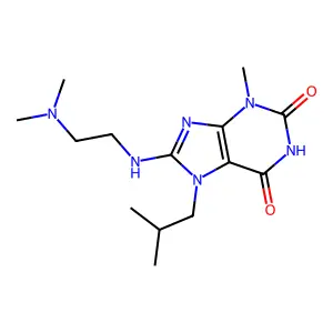 8-(2-Dimethylamino-ethylamino)-7-isobutyl-3-methyl-3,7-dihydro-purine-2,6-dione structure