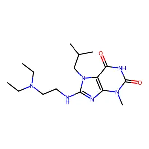 8-((2-(diethylamino)ethyl)amino)-7-isobutyl-3-methyl-1H-purine-2,6(3H,7H)-dione structure