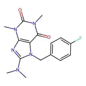 8-(dimethylamino)-7-(4-fluorobenzyl)-1,3-dimethyl-1H-purine-2,6(3H,7H)-dione structure