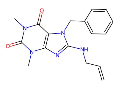 8-(allylamino)-7-benzyl-1,3-dimethyl-1H-purine-2,6(3H,7H)-dione structure