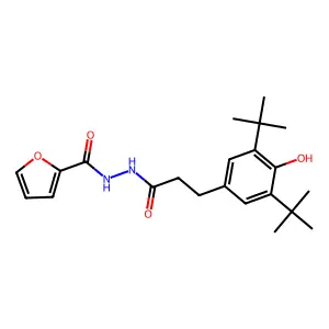 N'-(3-(3,5-di-tert-butyl-4-hydroxyphenyl)propanoyl)furan-2-carbohydrazide structure