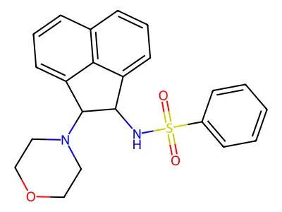 N-(2-morpholin-4-yl-1,2-dihydroacenaphthylen-1-yl)benzenesulfonamide structure