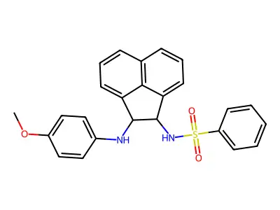 N-[2-(4-methoxyanilino)-1,2-dihydroacenaphthylen-1-yl]benzenesulfonamide structure