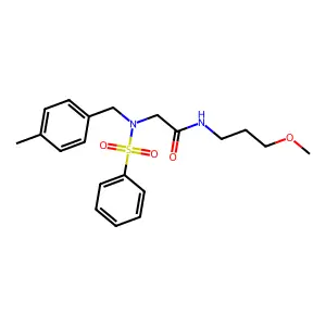 2-[benzenesulfonyl-[(4-methylphenyl)methyl]amino]-N-(3-methoxypropyl)acetamide structure