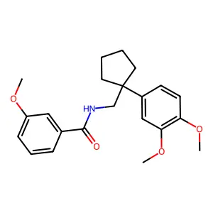 N-[[1-(3,4-dimethoxyphenyl)cyclopentyl]methyl]-3-methoxybenzamide structure