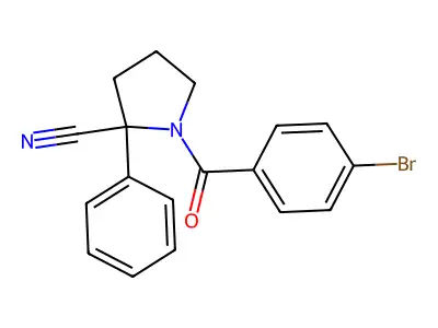 1-(4-Bromobenzoyl)-2-phenylpyrrolidine-2-carbonitrile structure