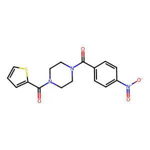 (4-Nitrophenyl)-[4-(thiophene-2-carbonyl)piperazin-1-yl]methanone structure