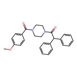 1-(Diphenylacetyl)-4-(4-methoxybenzoyl)piperazine structure