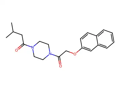 3-Methyl-1-[4-(2-naphthalen-2-yloxyacetyl)piperazin-1-yl]butan-1-one structure