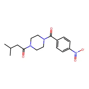 3-Methyl-1-[4-(4-nitrobenzoyl)piperazin-1-yl]butan-1-one structure