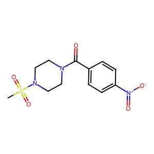 (4-Methylsulfonylpiperazin-1-yl)-(4-nitrophenyl)methanone structure