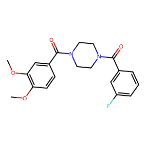 (3,4-Dimethoxyphenyl){4-[(3-fluorophenyl)carbonyl]piperazin-1-yl}methanone structure