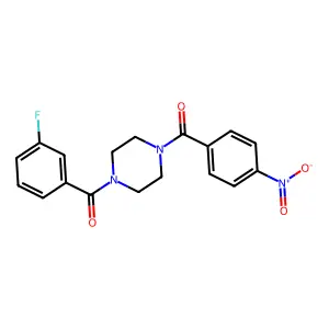 (3-Fluorophenyl){4-[(4-nitrophenyl)carbonyl]piperazin-1-yl}methanone structure
