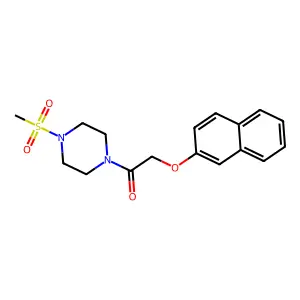 1-(4-Methylsulfonylpiperazin-1-yl)-2-naphthalen-2-yloxyethanone structure