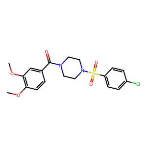 [4-(4-Chloro-benzenesulfonyl)-piperazin-1-yl]-(3,4-dimethoxy-phenyl)-methanone structure