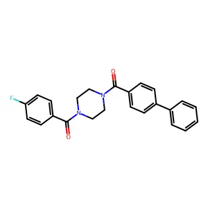 Biphenyl-4-yl{4-[(4-fluorophenyl)carbonyl]piperazin-1-yl}methanone structure