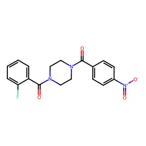 Piperazine, 1-(2-fluorobenzoyl)-4-(4-nitrobenzoyl)- structure