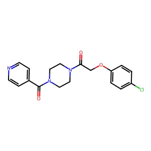 2-(4-Chloro-phenoxy)-1-[4-(pyridine-4-carbonyl)-piperazin-1-yl]-ethanone structure