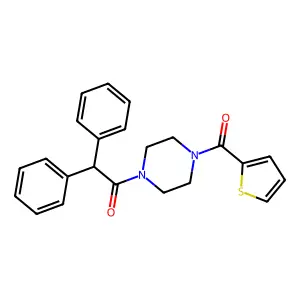 2,2-Diphenyl-1-[4-(thiophene-2-carbonyl)-piperazin-1-yl]-ethanone structure