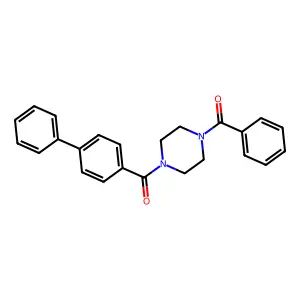 Biphenyl-4-yl[4-(phenylcarbonyl)piperazin-1-yl]methanone structure