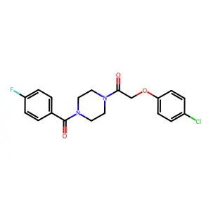 Piperazine, 1-(4-fluorobenzoyl)-4-(4-chlorophenoxyacetyl)- structure