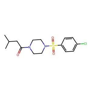 1-[4-(4-Chlorophenyl)sulfonylpiperazin-1-yl]-3-methylbutan-1-one structure