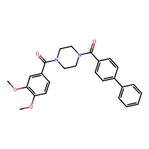 Piperazine, 1-(3,4-dimethoxybenzoyl)-4-(4-phenylbenzoyl)- structure
