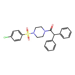 1-[(4-Chlorophenyl)sulfonyl]-4-(diphenylacetyl)piperazine structure