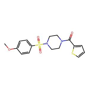 [4-(4-Methoxy-benzenesulfonyl)-piperazin-1-yl]-thiophen-2-yl-methanone structure