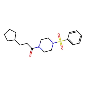 1-(3-Cyclopentylpropanoyl)-4-(phenylsulfonyl)piperazine structure