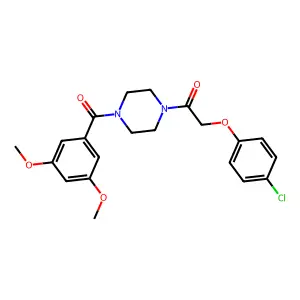 1-[(4-Chlorophenoxy)acetyl]-4-(3,5-dimethoxybenzoyl)piperazine structure