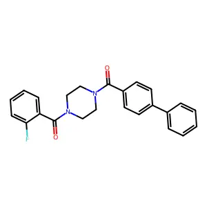 Biphenyl-4-yl{4-[(2-fluorophenyl)carbonyl]piperazin-1-yl}methanone structure