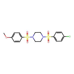 1-[(4-Chlorophenyl)sulfonyl]-4-[(4-methoxyphenyl)sulfonyl]piperazine structure