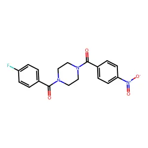 (4-Fluorophenyl){4-[(4-nitrophenyl)carbonyl]piperazin-1-yl}methanone structure