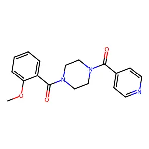 1-Isonicotinoyl-4-(2-methoxybenzoyl)piperazine structure