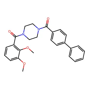 Biphenyl-4-yl{4-[(2,3-dimethoxyphenyl)carbonyl]piperazin-1-yl}methanone structure