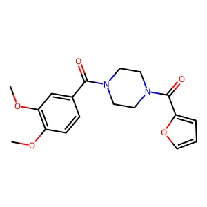 (3,4-Dimethoxy-phenyl)-[4-(furan-2-carbonyl)-piperazin-1-yl]-methanone structure